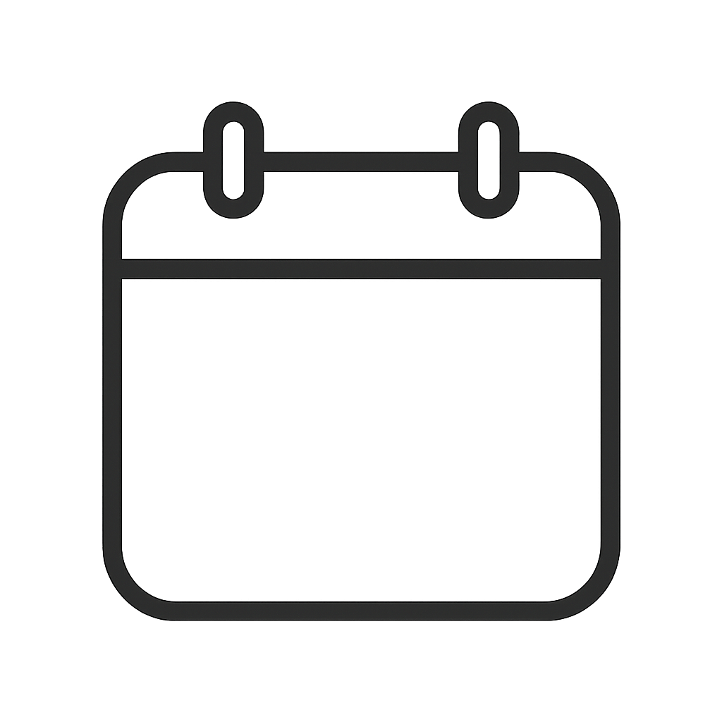 rounded clean calendar icon without dates