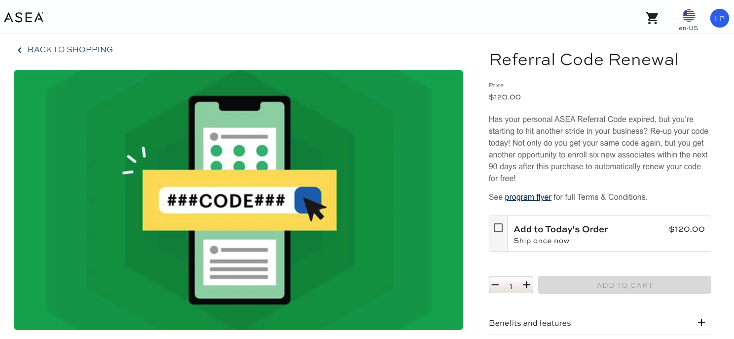 Product Page referral Codes